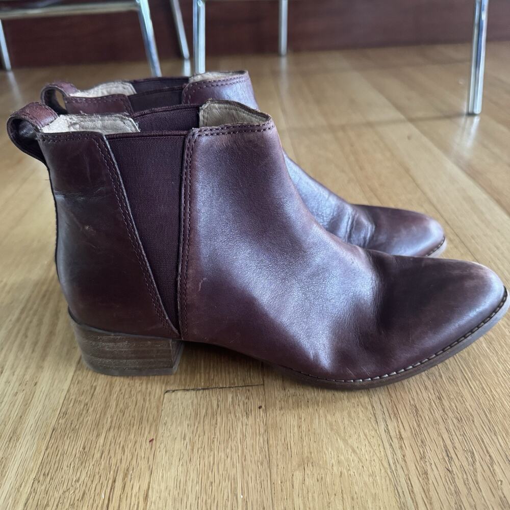 Madewell The Carina Boot Dark Cabernet Chelsea Ankle Booties Women Size 8 - Picture 2 of 9